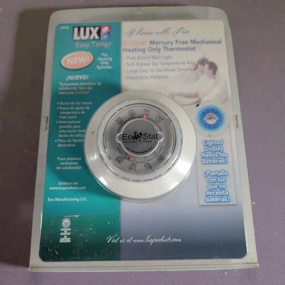 Lux Easy Temp‎ THC15 Heating Cooling Mechanical Thermostat Lighted Display